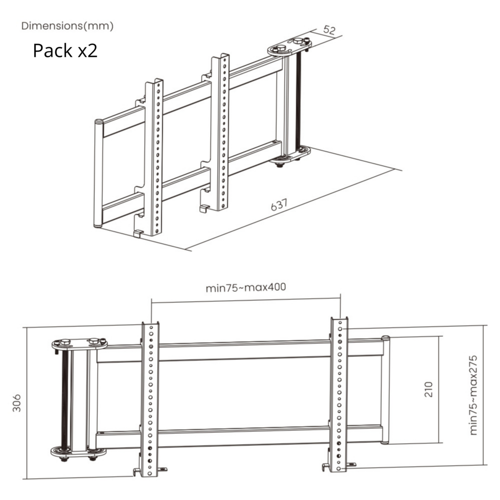 R8 / S8 Extensions Triple Screen Mount - OPLITE