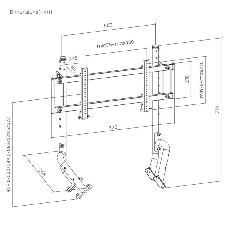 R8 Single Monitor Mount White