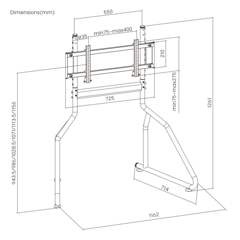 R8 Single Monitor Stand Black