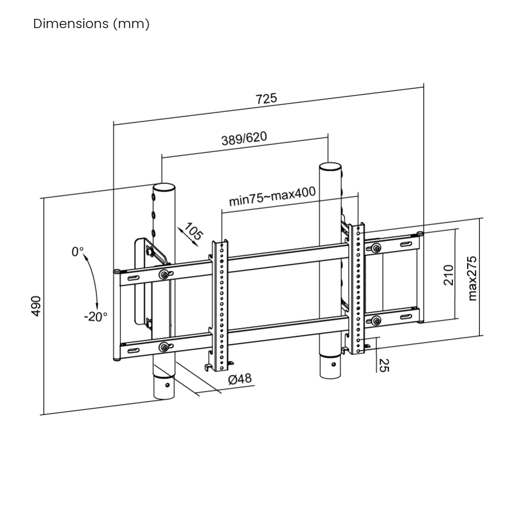S8 On Top Monitor Mount Black S8 On Top Monitor Mount Black