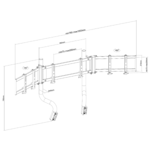 OPLITE R8/S8 Triple Screen Mount Erweiterungsset – Für Bis Zu 3 Monitore Bis 32 Zoll, VESA-kompatibel